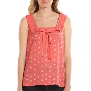 Disney Pink Tank Top Minnie Mouse Bow Ruffles Hearts Polka Dots Size Small